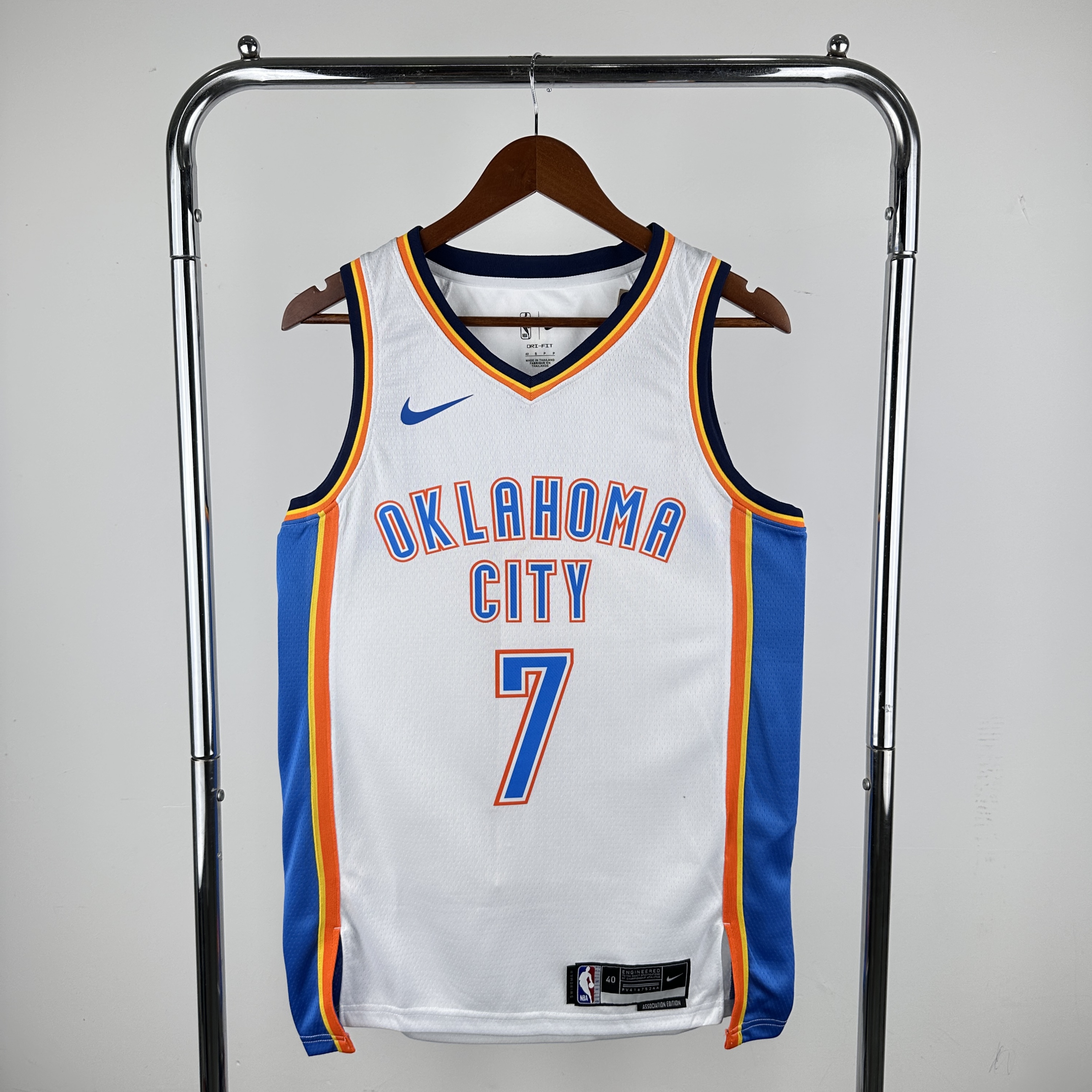 Men Oklahoma City Thunder #7 Holmgren White Nike 2024 NBA Jersey->denver nuggets->NBA Jersey